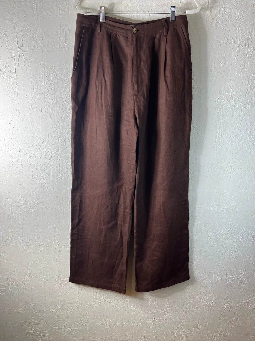 Reformation Vesta 100% Linen Pants in Brown